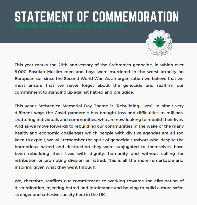 Commemoration statement