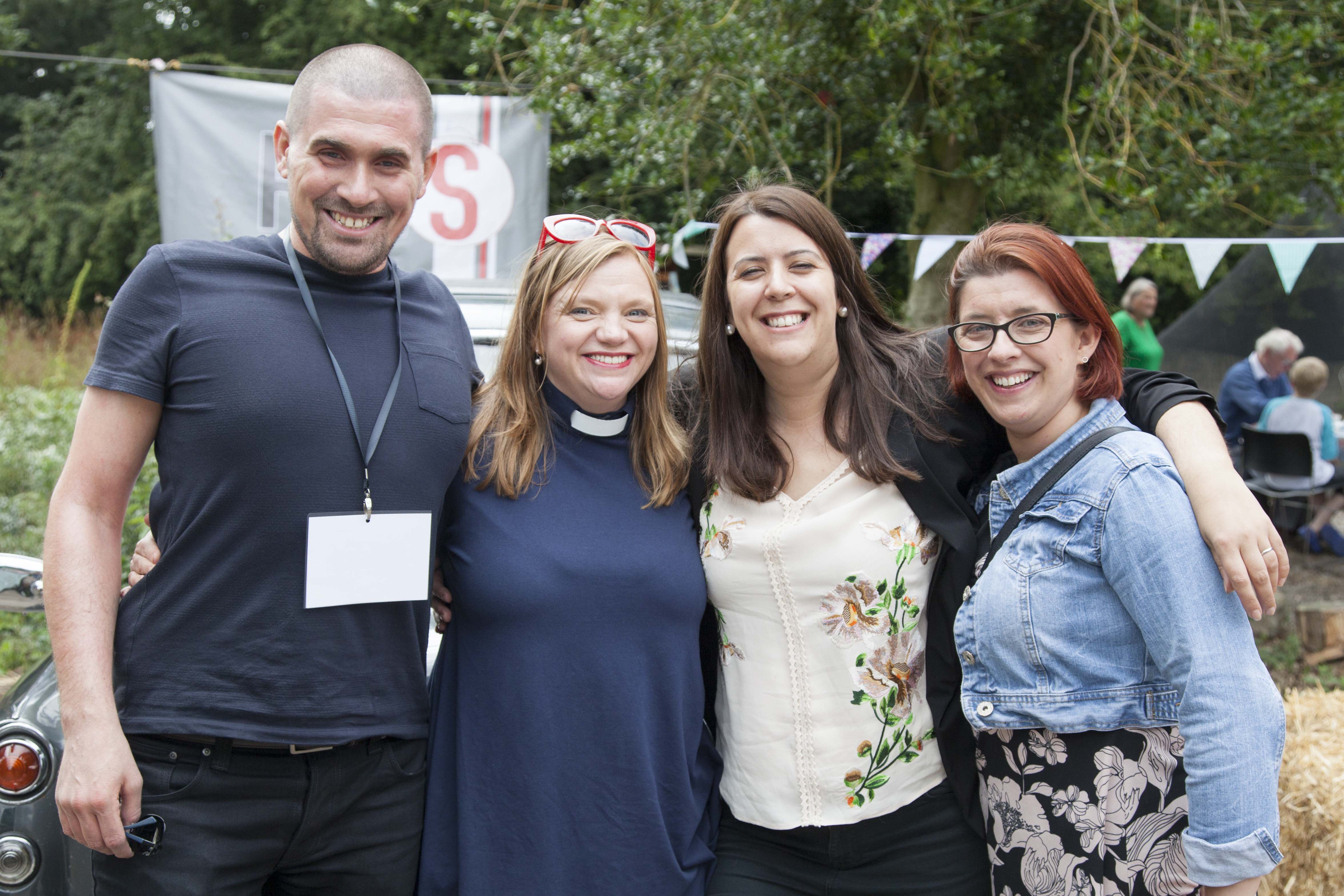Jon, Laura and Libby with Revd Kate Bottley at the Diocese's Encourage Festival